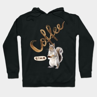 Coffee Time Squirrel Hoodie